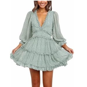 NWOT Deep V-Neck Mini Dress Women’s Size XS